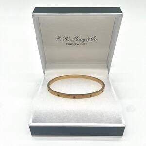 Hinged Bangle with Glass Crystals, Gold Plated